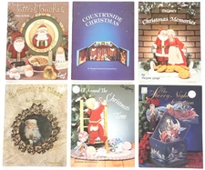 Vtg Lot of 6 Tole Painting Books Christmas Holiday Xmas Santa Angels Nostalgic
