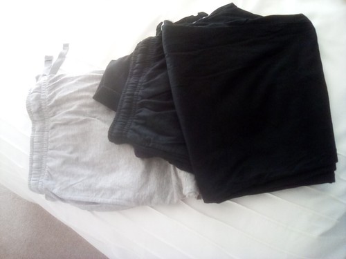 Men's 2 pack lounge bottoms grey/black George size L