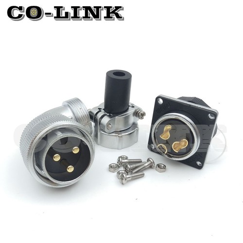 WS28 3Pin 50A Waterproof Power Connector,Aviation Right Angle Bulkhead Connector - Picture 5 of 5
