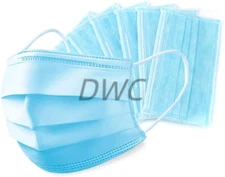 50 Pack - 3-Ply Blue Disposable Face Mask Earloop Mouth Cover USA Seller