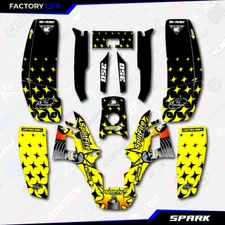 Yellow Spark Racing Fender Graphic Kit fits Yamaha Warrior 350 Decal Sticker kit