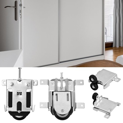 Adjustable Roller Pulleys for Sliding Doors 2 Pair Iron Alloy