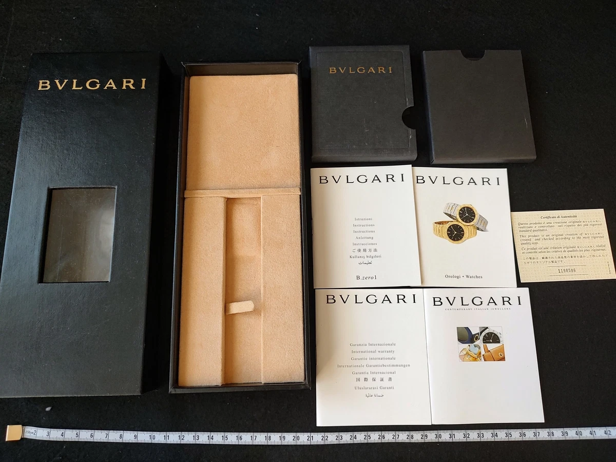 No watch Empty box Original BVLGARI watch box w Manual papers set f1031 1