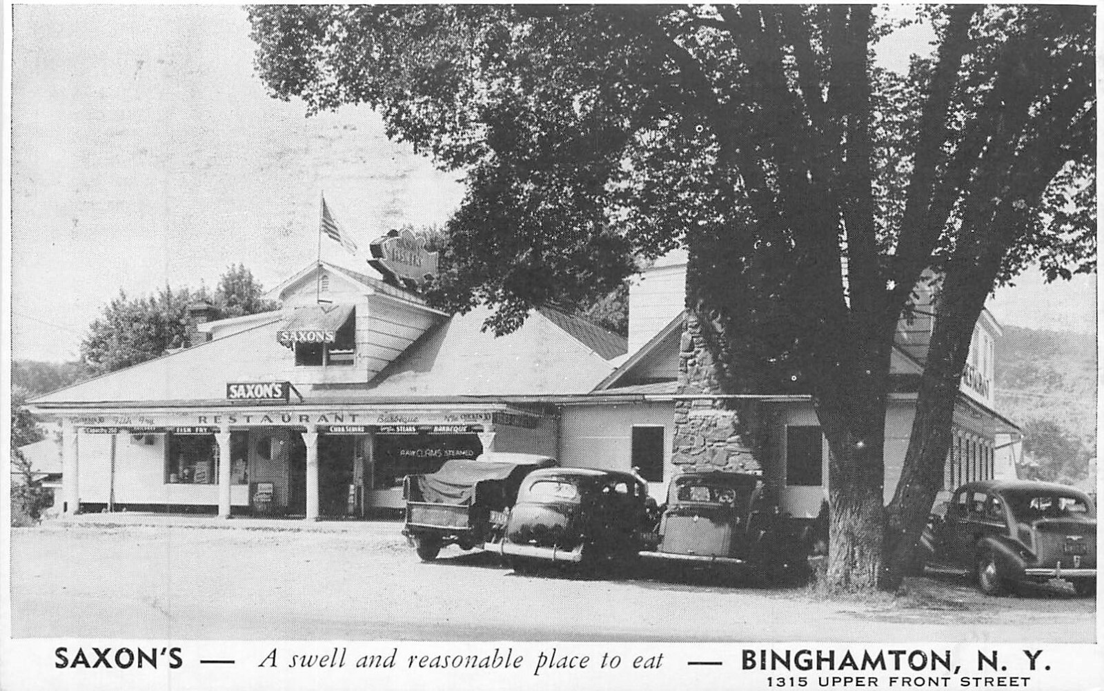 BINGHAMTON NY SAXON'S RESTAURANT UPPER FRONT STREET VINTAGE AUTOS