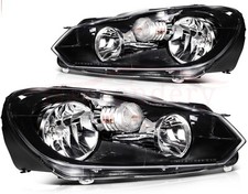 Pair Left+Right Headlights Assembly For 2010-2014 Volkswagen GTI Golf Jetta 2.0L