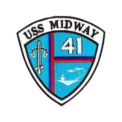 USS MIDWAY SHIELD HAT PATCH CAP NAVY OFFICER GIFT VETERAN  USN WOW