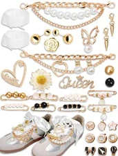 Shoe Charms for Sneakers Sneaker Charms Set Ribbon Shoe Laces/Bows/Clips/Pins...