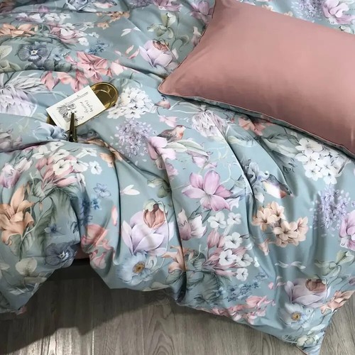 Set lenzuola copripiumino cotone egiziano matrimoniale queen size - Foto 4 di 29
