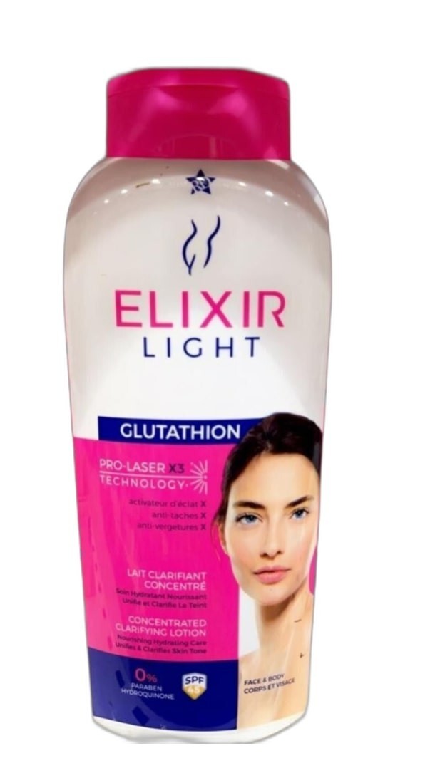Glutathion Concentré ELIXIR LIGHT Lait Corporel pour Atténuer les Taches Cutanées 500ml