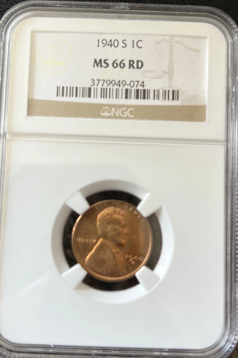 MS 66 Graded 1940 Year Lincoln Wheat US Small Cents (1909-1958