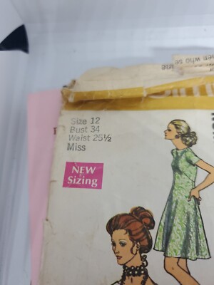 VINTAGE SIMPLICITY PATTERN 8775 - DRESS, TOP, PANTS SIZE 12 BUST