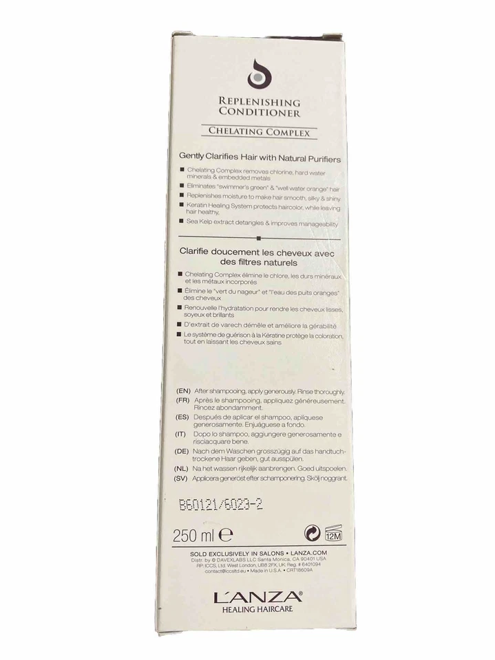 Lanza Healing Pure Replenishing Conditioner Chelating Complex 8.5 Oz. NEW-in-Box - Imagem 3 de 4