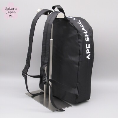 BAPE A Bathing Ape Backpack APE HEAD Logo Black 2019 AW