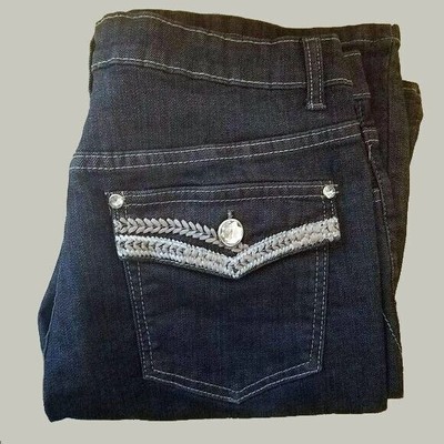 PBX Jeans Womens 12 Bootcut Dark Wash Waist 32 in