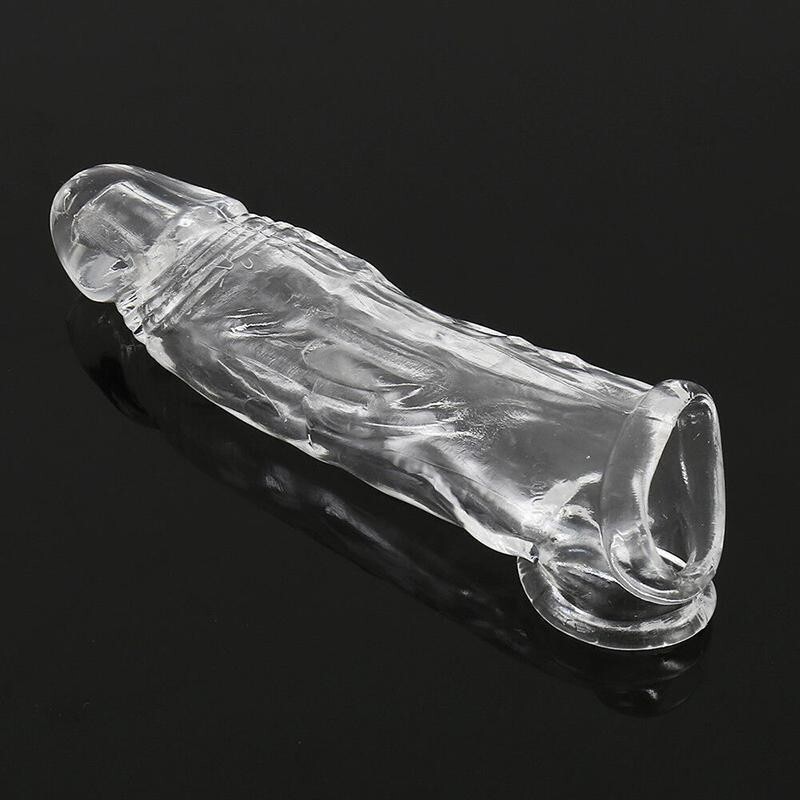 Penis Sheath Girth Extender - Reusable Male Condom Enhancer Sleeve With Ribbed Design