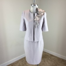 Ann Taylor S 6 Gray Wool Blend Skirt Suit Career Cocktail Excellent