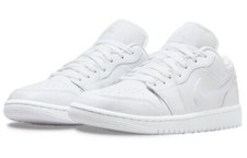 NUEVO Air Jordan 1 Bajo Para Mujer Multi Talla Blanco/Blanco-Blanco DV0990-111 Envío Rápido