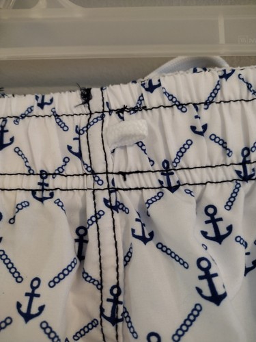 Mens Uzzi Amphibious Gear Men's Swim Trunks Size XL White/Blue Anchors NWT - Picture 6 of 11