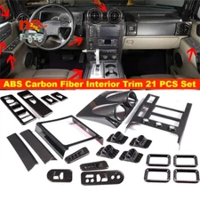 Car Interior Center Control Trim Accessories ABS Fiber Cover For Hummer H2 03-07