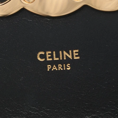 CELINE Mini-Claude Triomphe Shoulder Bag 10I513 leather Black Used Crossbody