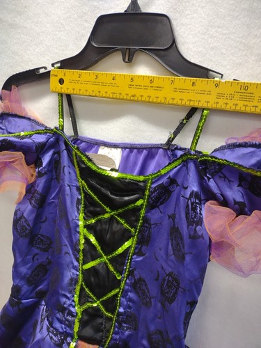 Rubie's Witch Halloween Costume Dress Up Sz Medium Purple Orange Tulle Sequins - Picture 5 of 10