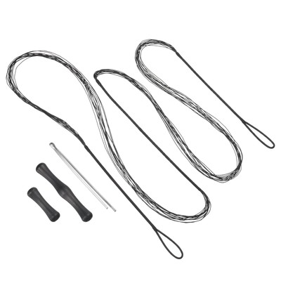 Bow String Replacement with Finger Guards for AMO 68'', 12 Strands, Black