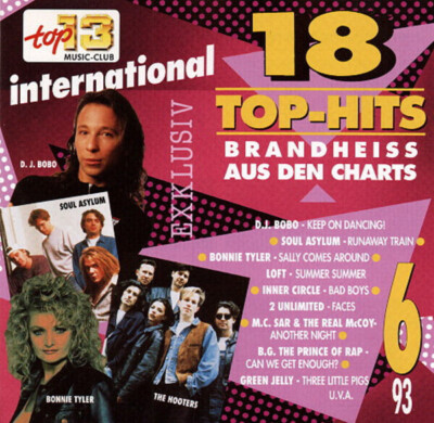 CD Soul Asylum, The Hooters, 2 Unlimited a.o. 18 Top-Hits International 6/93