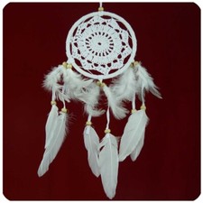 Traumfänger Dreamcatcher Windspiel Federn-haube Traum Deko Hängend gehäkelt 11cm