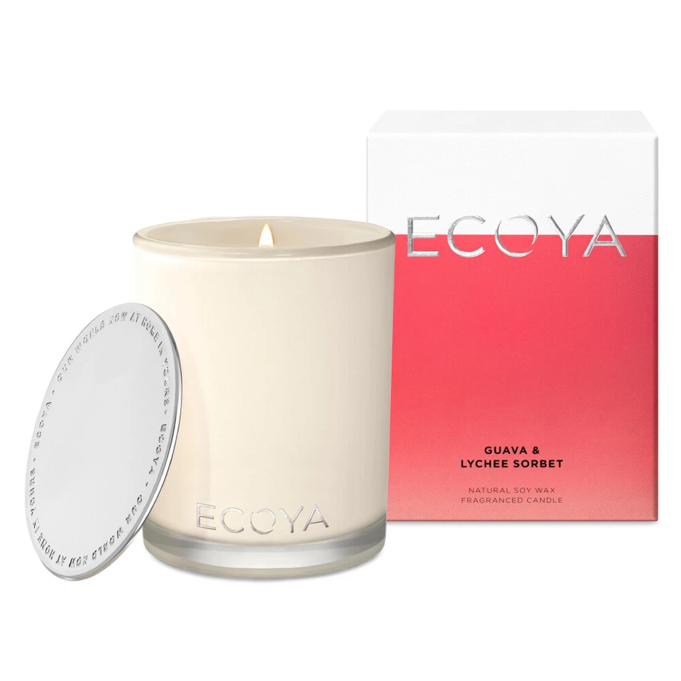 NEW Ecoya Guava & Lychee Sorbet Madison Jar Candle 400g