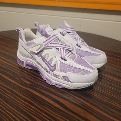 NIKE GS Hook & Latch Sneaker Shoes Lilac White SZ 7Y Wmns 8.5 336470-551 2011