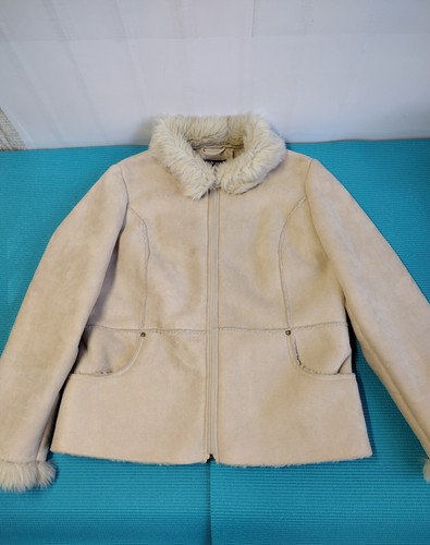Style & Co Women’s Faux Suede Sherpa Lined Full Zip Coat Jacket Tan - Size XL - Picture 7 of 11