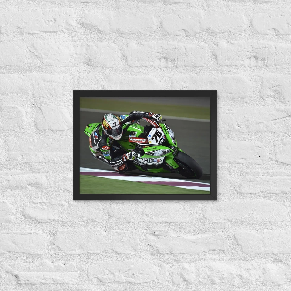 Póster con marco de arrastre de rodilla de carreras ZX10 - variedad de tamaños Foto 3 de 4