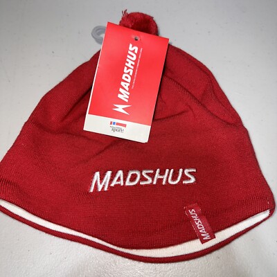 Madshus Red Ski Cap Size 56 M Beanie Hat Winter Biathlon Cross Country Knit