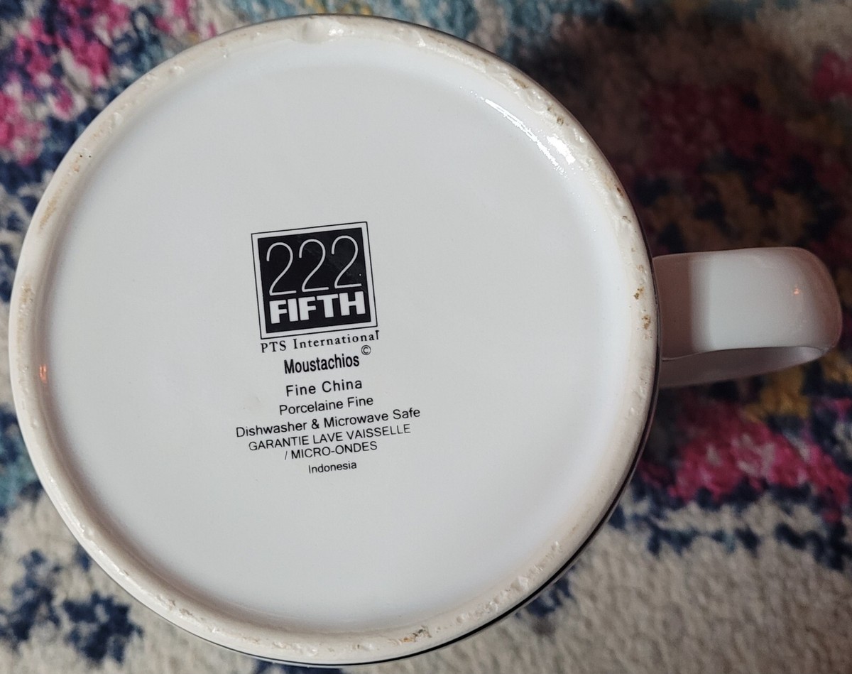222 Fifth Moustachios The Common Mustaches 28 Oz Oversized Coffee Tea Mug  Cup | eBay
