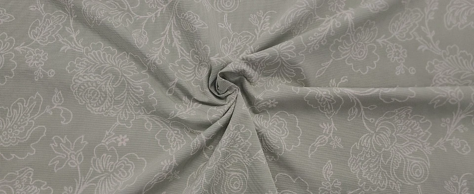 Tecido de estofamento brocado floral verde reversível - Vendido por jarda - Imagem 4 de 4