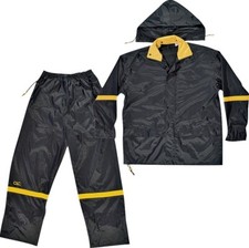 NEW CLC R103X Rain Wear Black Nylon 3-Piece Rain Suit - X-Large SIZE 3558921