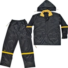 NEW CLC R103X Rain Wear Black Nylon 3-Piece Rain Suit - X-Large SIZE 3558921