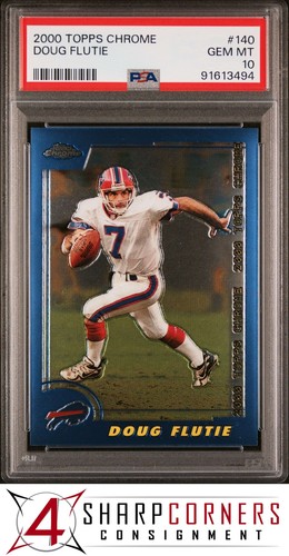 2000 TOPPS CHROME #140 DOUG FLUTIE BILLS POP 2 PSA 10