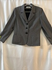 Tahari Arthur S. Levine Blazer 12P Black White 3 Button Excellent