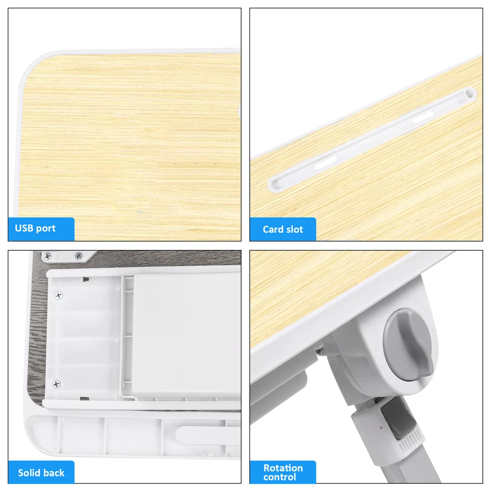 Adjustable Foldable Laptop Stand for Bed with Angle Height Control