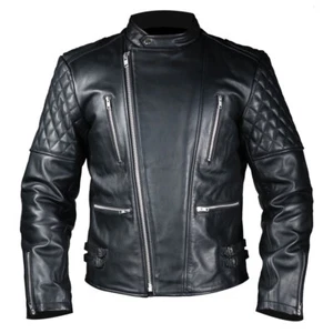 Frank Thomas B5 24 Leather Motorcycle Jacket Classic Mens Black