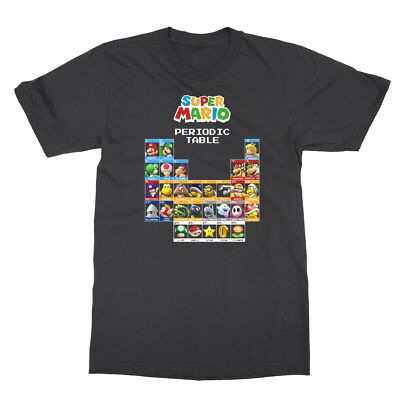 Super Mario Periodic Table Of Characters Graphic Men's T-Shirt