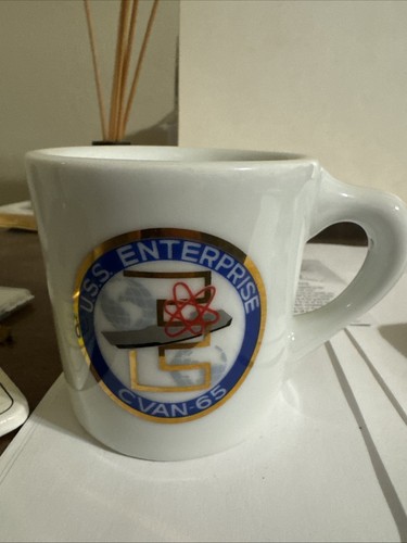 USS Enterprise CVAN-65 Coffee Mug 3 1/2" X 3 1/2" diameter Restaurant Ware USN