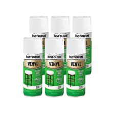 Rust-Oleum 1911830 Specialty Vinyl Spray Paint, 12 oz, White Pack of 6