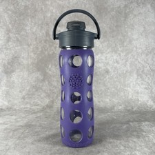 Life Factory 14 Oz Glass Water Bottle With Silicone Sleeve Blue