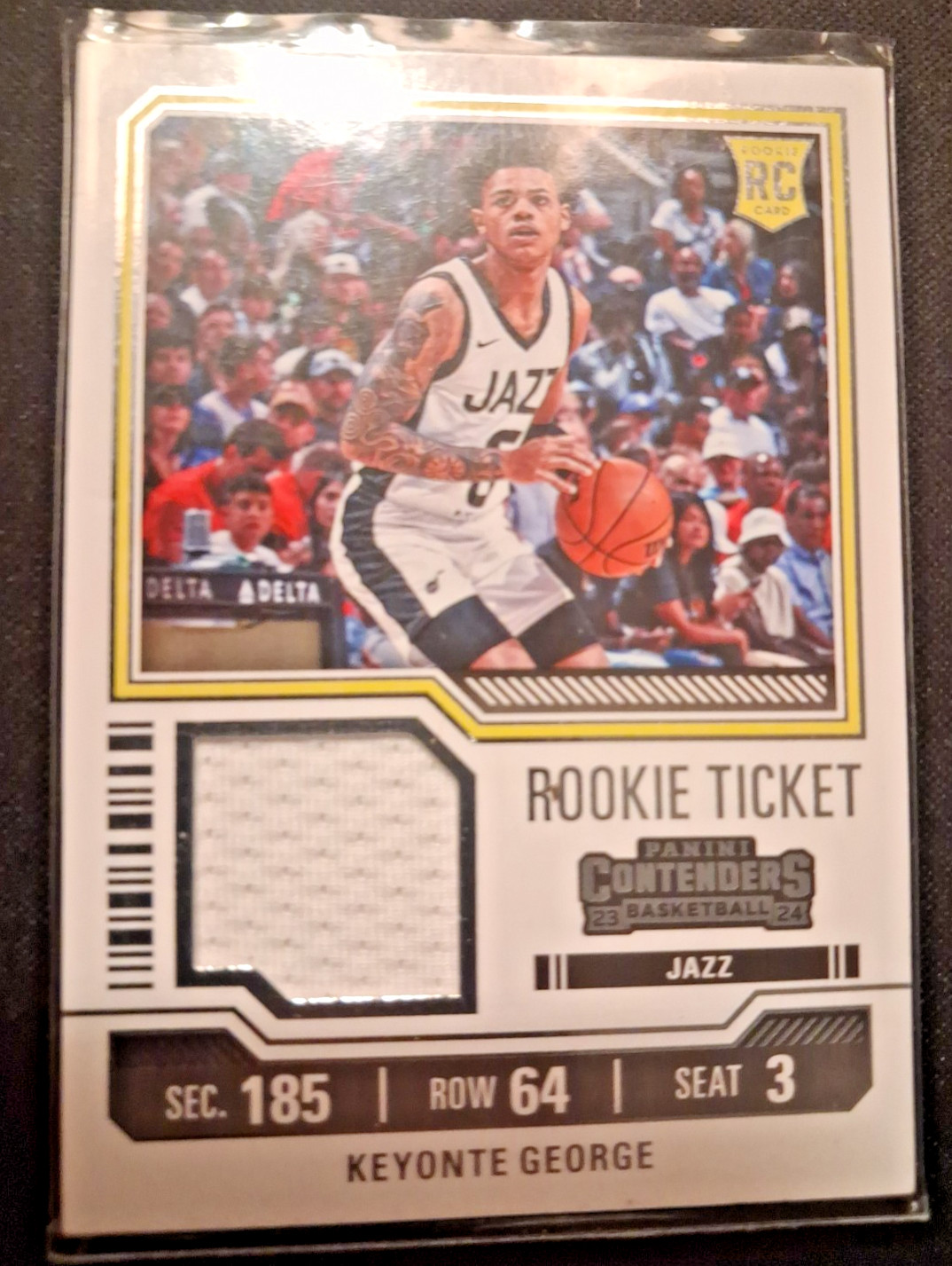 Keyonte George 2023-24 Panini Contenders Rookie Ticket Swatch #RTS-KRY Jazz RC