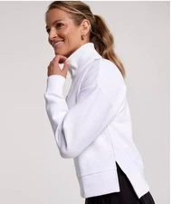 Calia Fall Textured 1/4 Zip in Pure White NWT