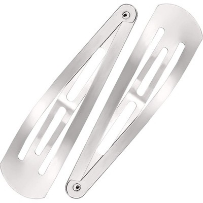 WILLBOND 30 Pieces 3.1 Inch Large Metal Snap Hair Clips Nonslip Silver