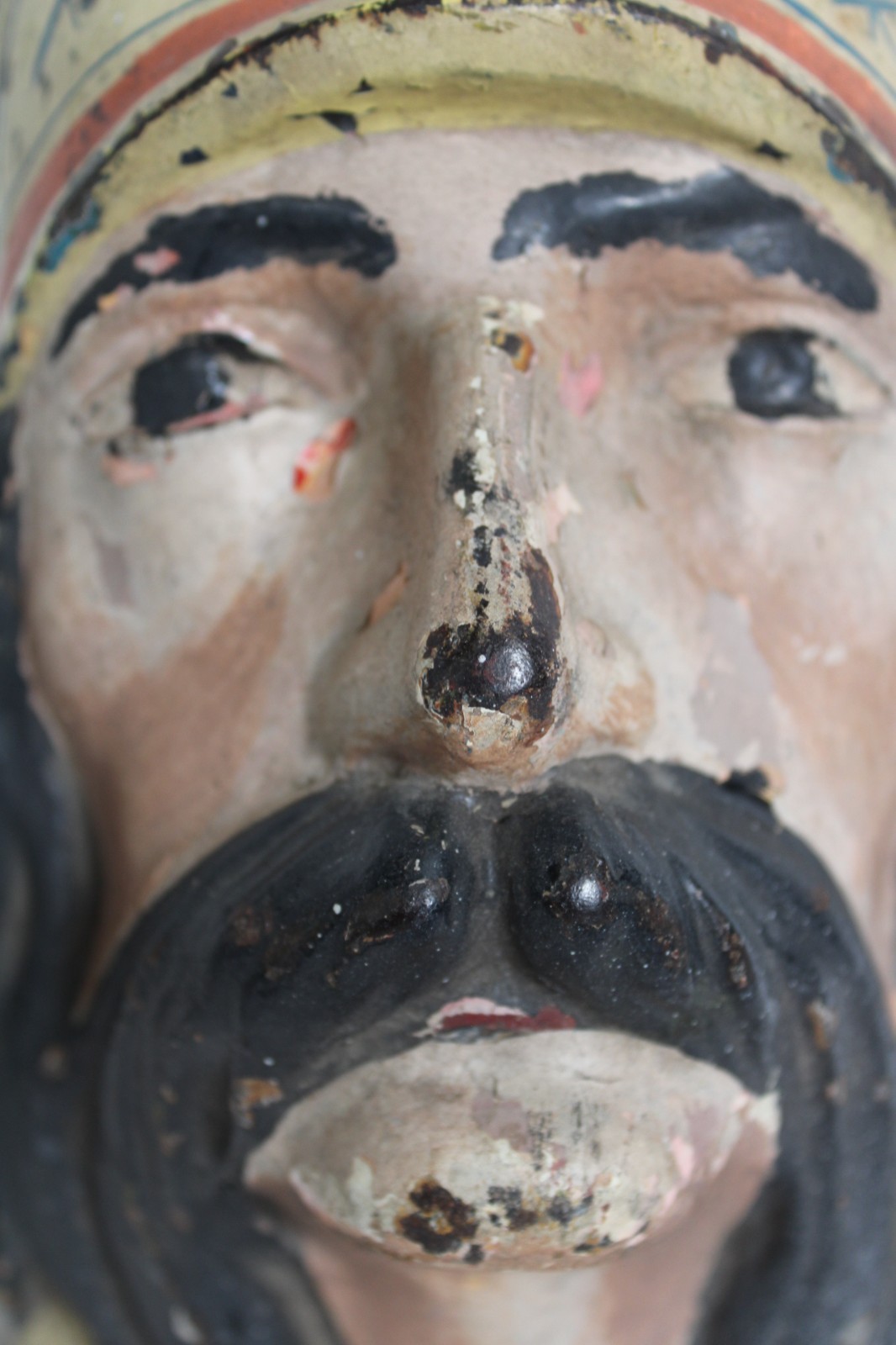 RARE 1919 Herschell Spillman Indian Pirate Painted Carnival Cast Iron Mask