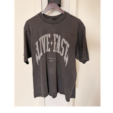 Live Fast Herren T-Shirt Grau S Logo-Print  L...